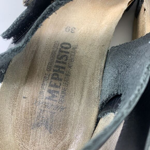 Mephisto Lissandra Wedge Sandals Adjustable Comfort Black Condor Leather 39 US 9 - Picture 7 of 16